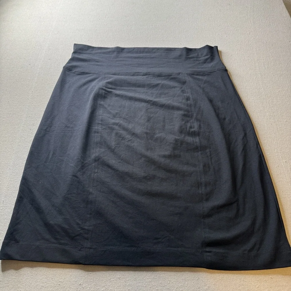 Lori Goldstein Women's Black Cotton Stretch Midi A-line Skirt Plus Size 1X - Picture 2 of 7
